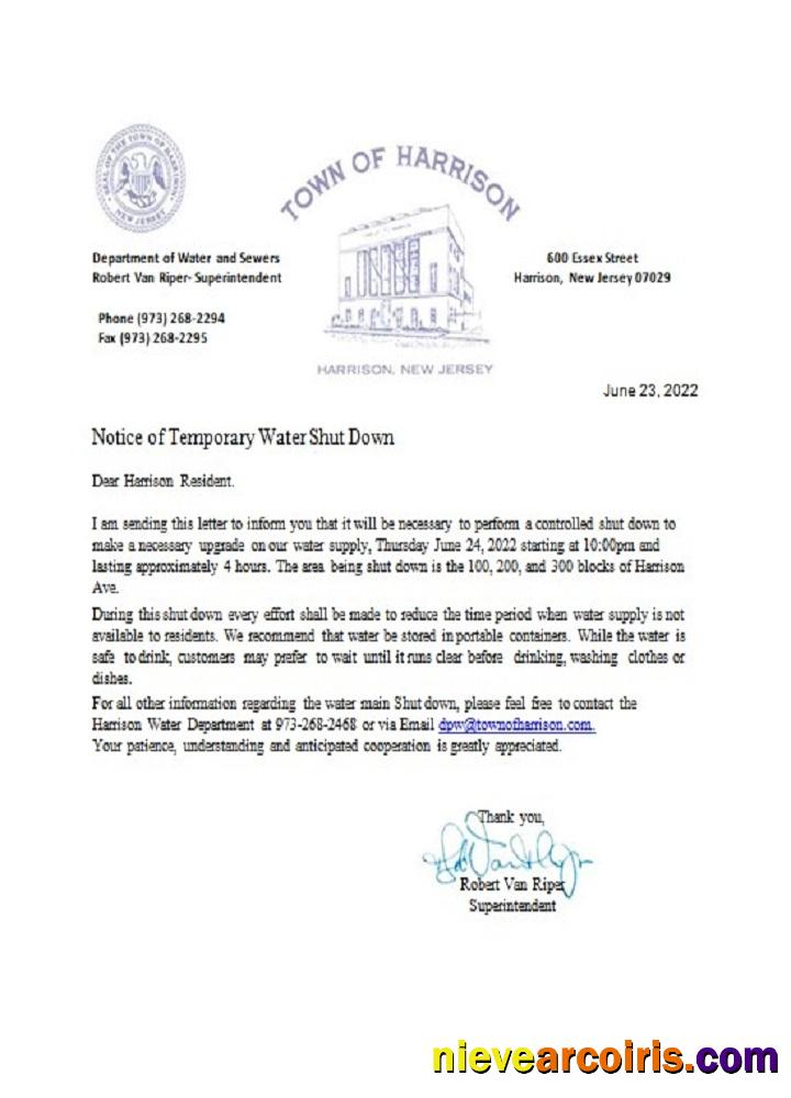 USA New Jersey Town of Harrison water